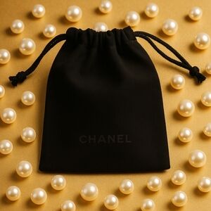 CHANEL Velvet Blue Jewelry Pouch Set Three Piece New